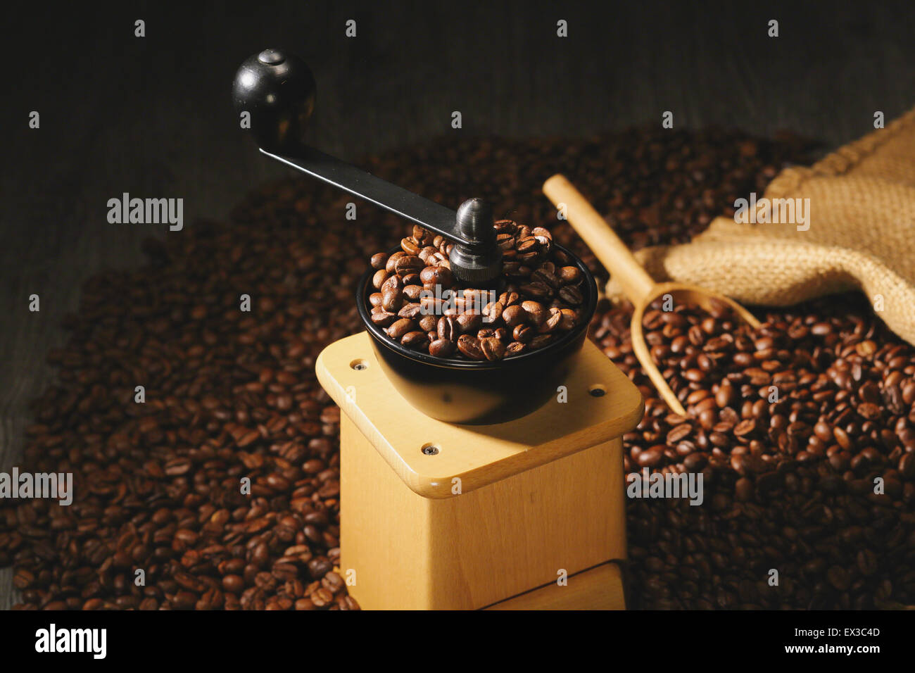 Handgrinding coffee mill Stock Photo Alamy
