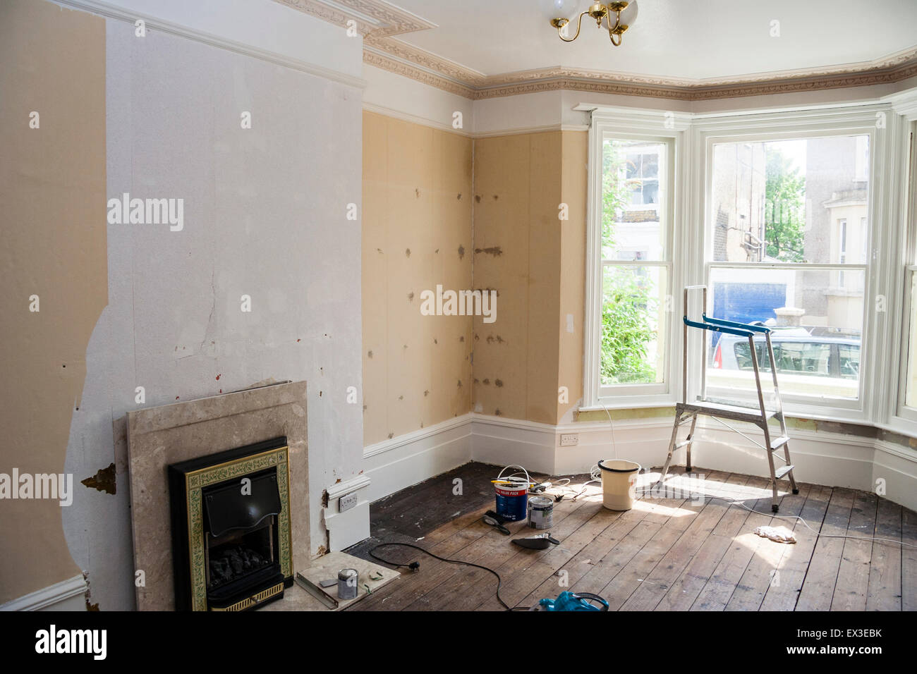 Large Interior Room With Window In An English Victorian House