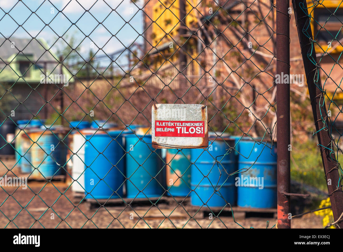 Several barrels of toxic Stock Photo