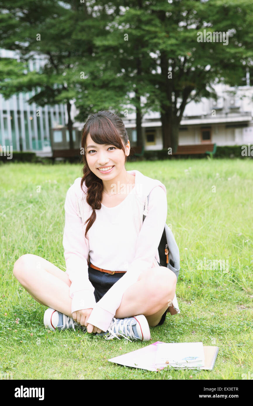 Young attractive Japanese female University student portrait Stock Photo