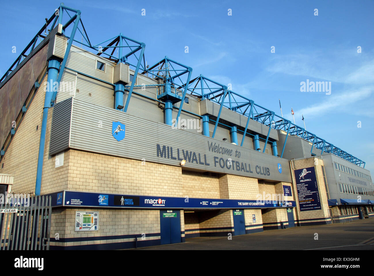 London, UK, 12 March 2014, Millwall Football Club stadium in New Cross,  South Bermondsey. The stadium is nicknamed The Den and t Stock Photo - Alamy