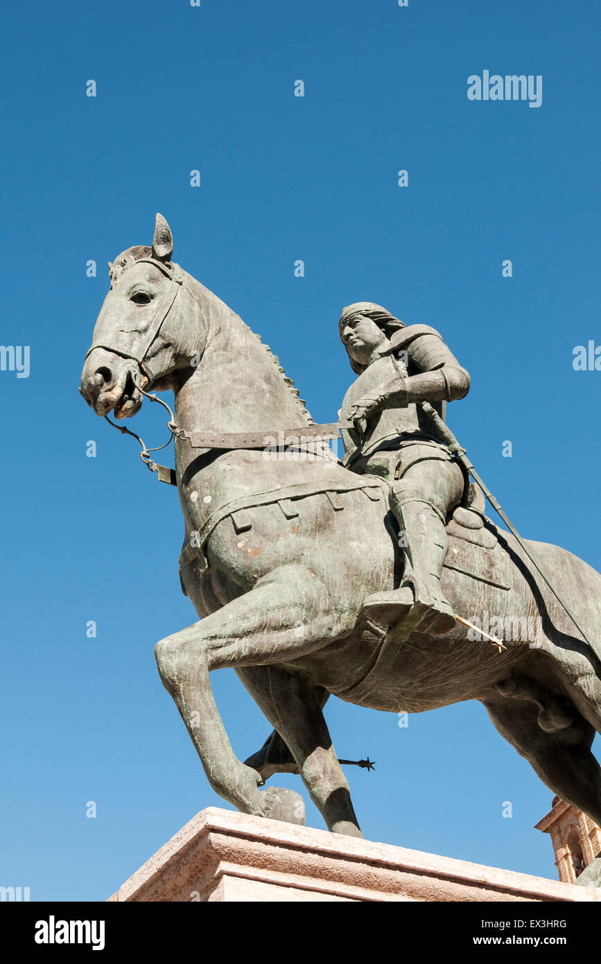 Equestrian Statue of Fernando I (Ferdinand I), King of Aragon, Antequera, Andalusia, Spain Stock Photo