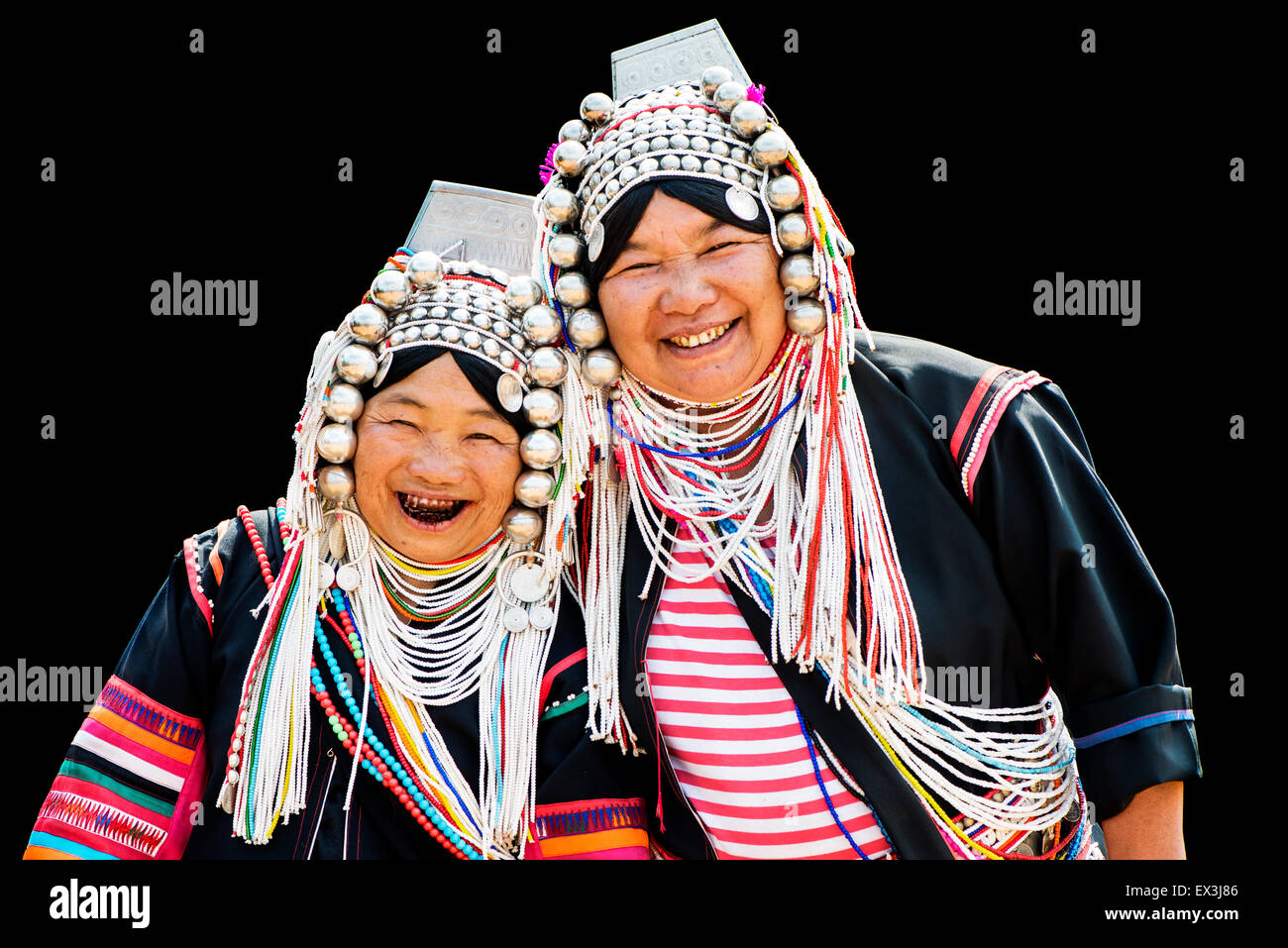 Traditionally dressed Akha hill tribe woman in northern Thailand Stock ...