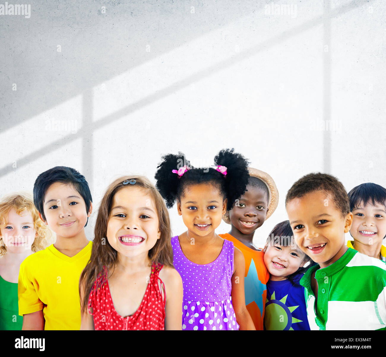 Diversity Children Friendship Innocence Smiling Concept Stock Photo - Alamy