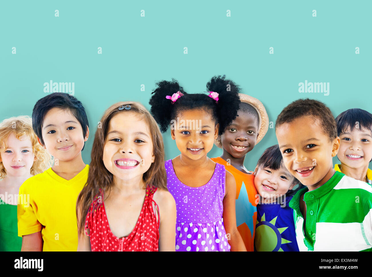 Diversity Children Friendship Innocence Smiling Concept Stock Photo - Alamy