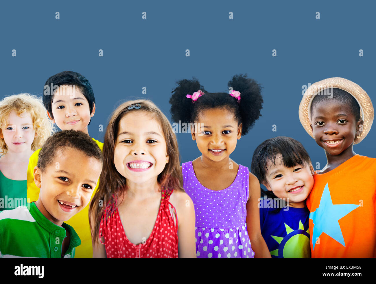 Diversity Children Friendship Innocence Smiling Concept Stock Photo - Alamy