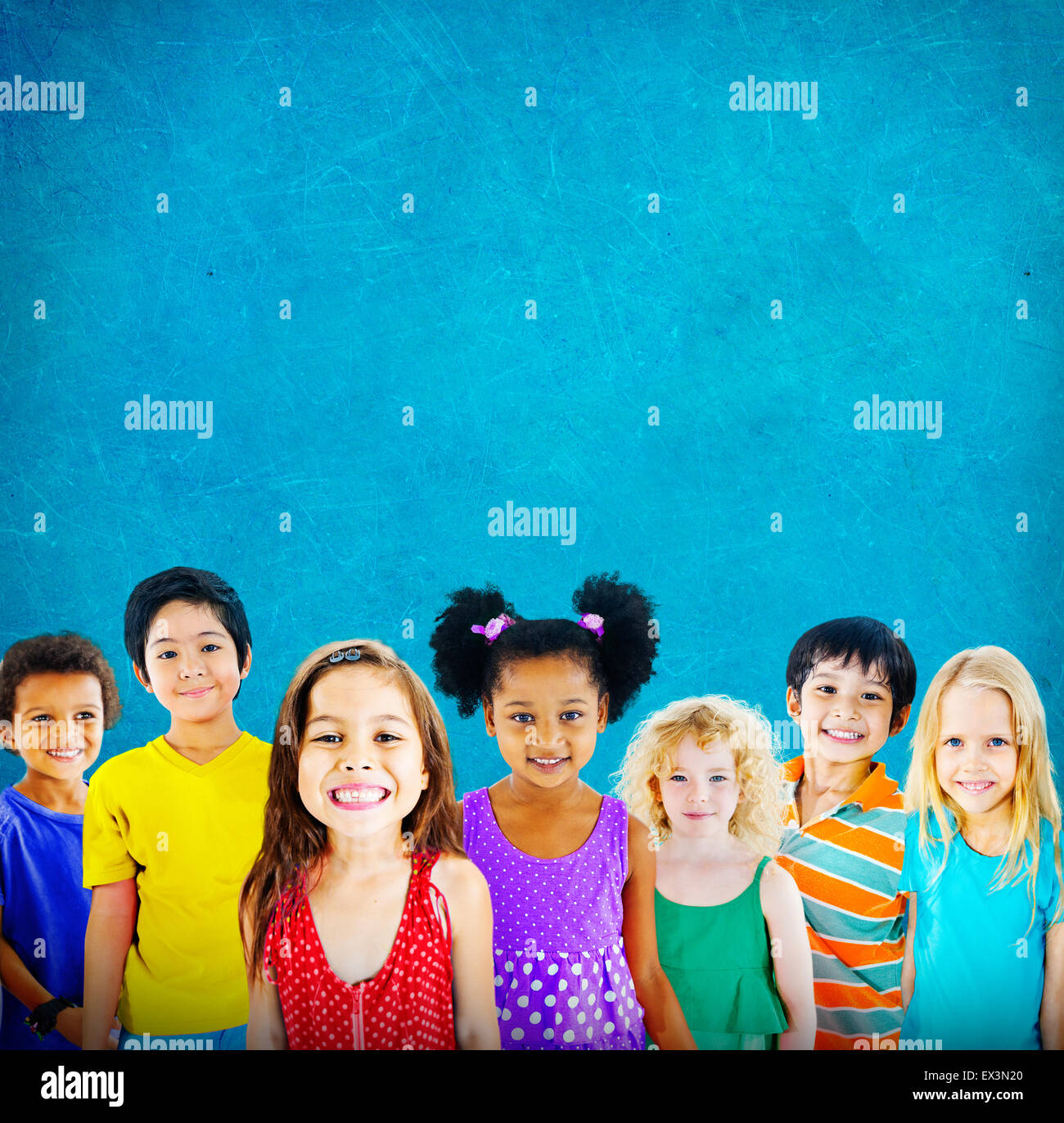 Diversity Children Friendship Innocence Smiling Concept Stock Photo - Alamy