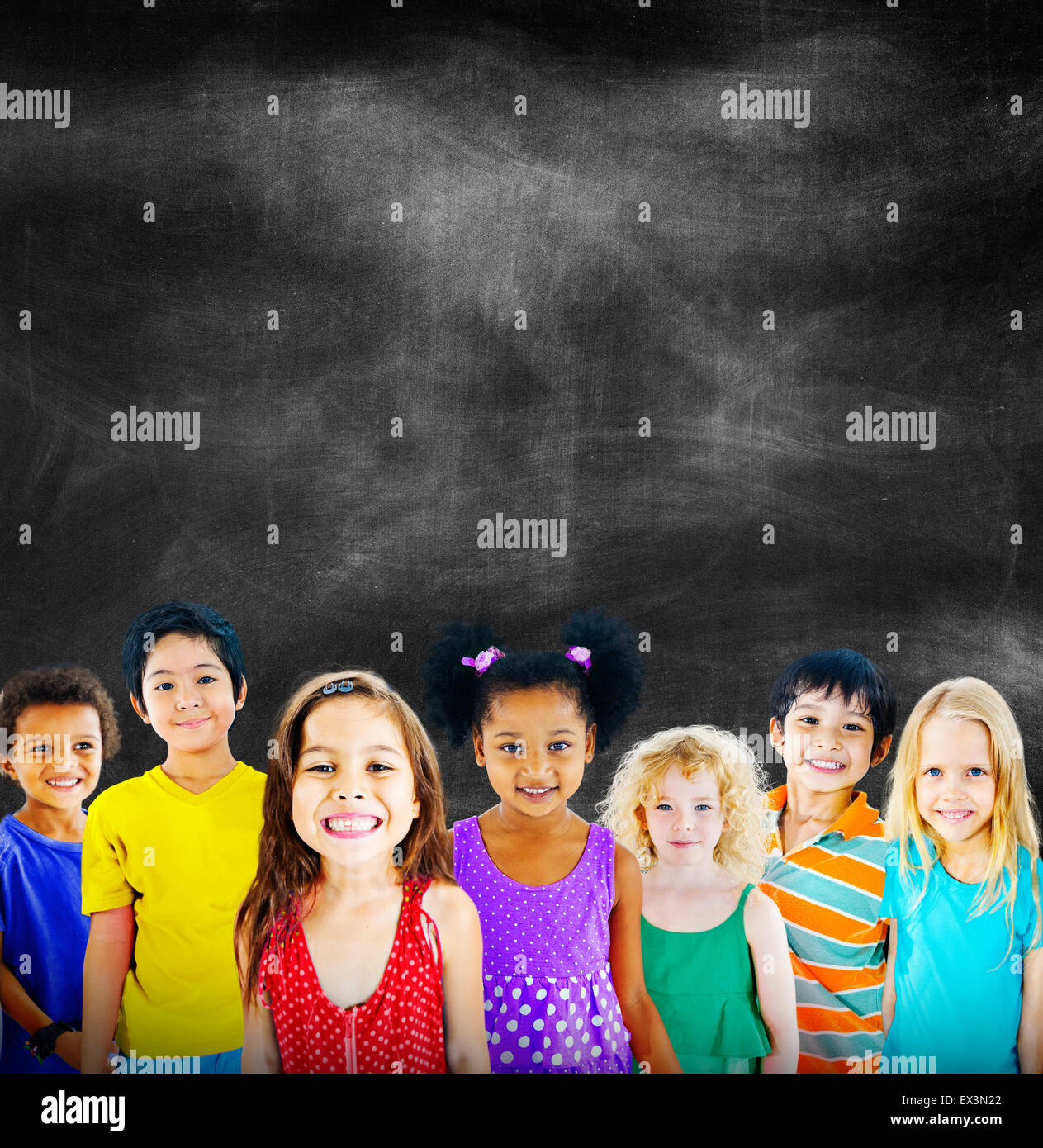Diversity Children Friendship Innocence Smiling Concept Stock Photo - Alamy