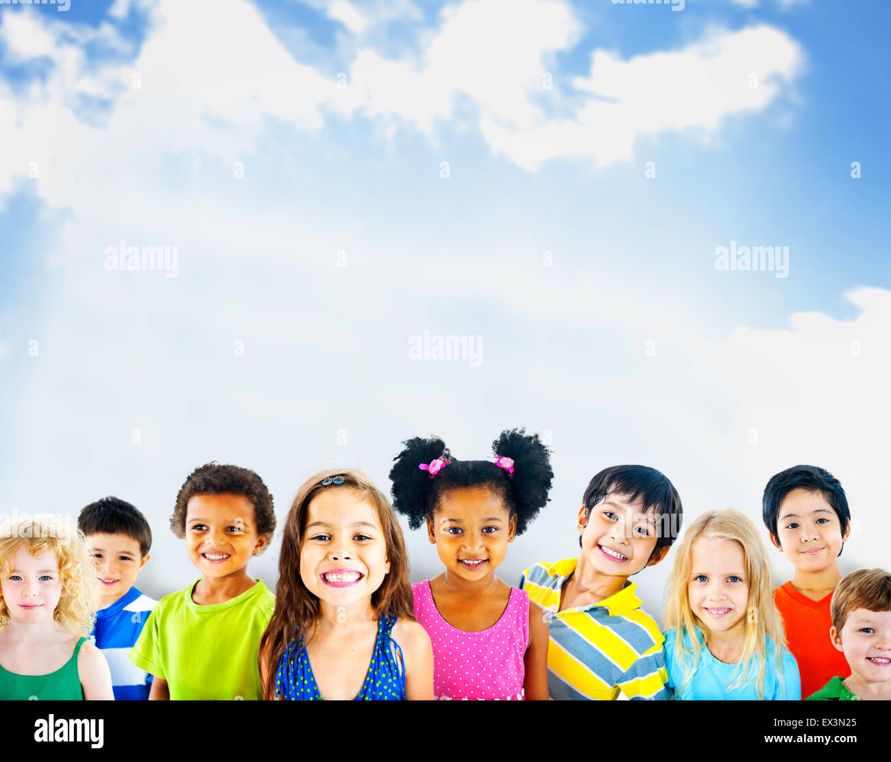 Diversity Children Friendship Innocence Smiling Concept Stock Photo - Alamy