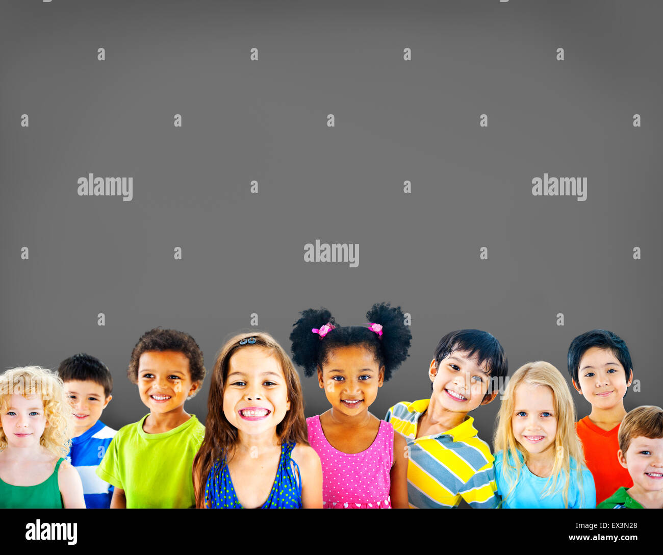 Diversity Children Friendship Innocence Smiling Concept Stock Photo - Alamy
