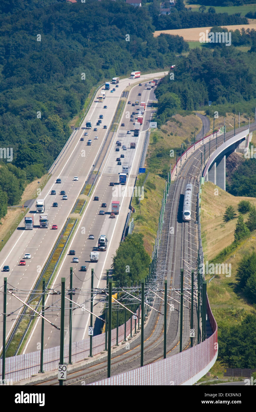 Europe, Germany, Rhineland-Palatinate, high-speed train ICE 3 on the