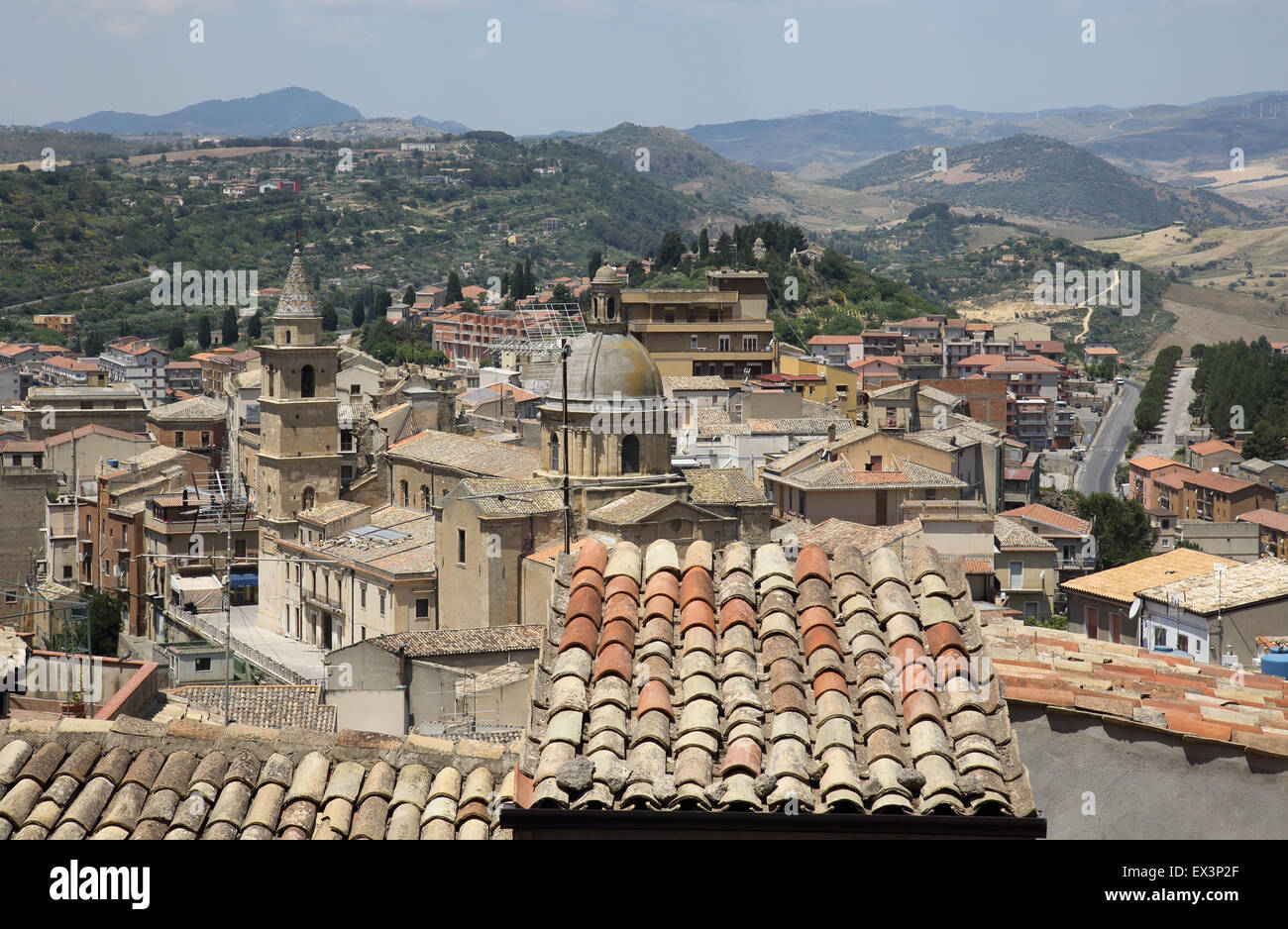 the ancient hilltop town of agira sicily Stock Photo