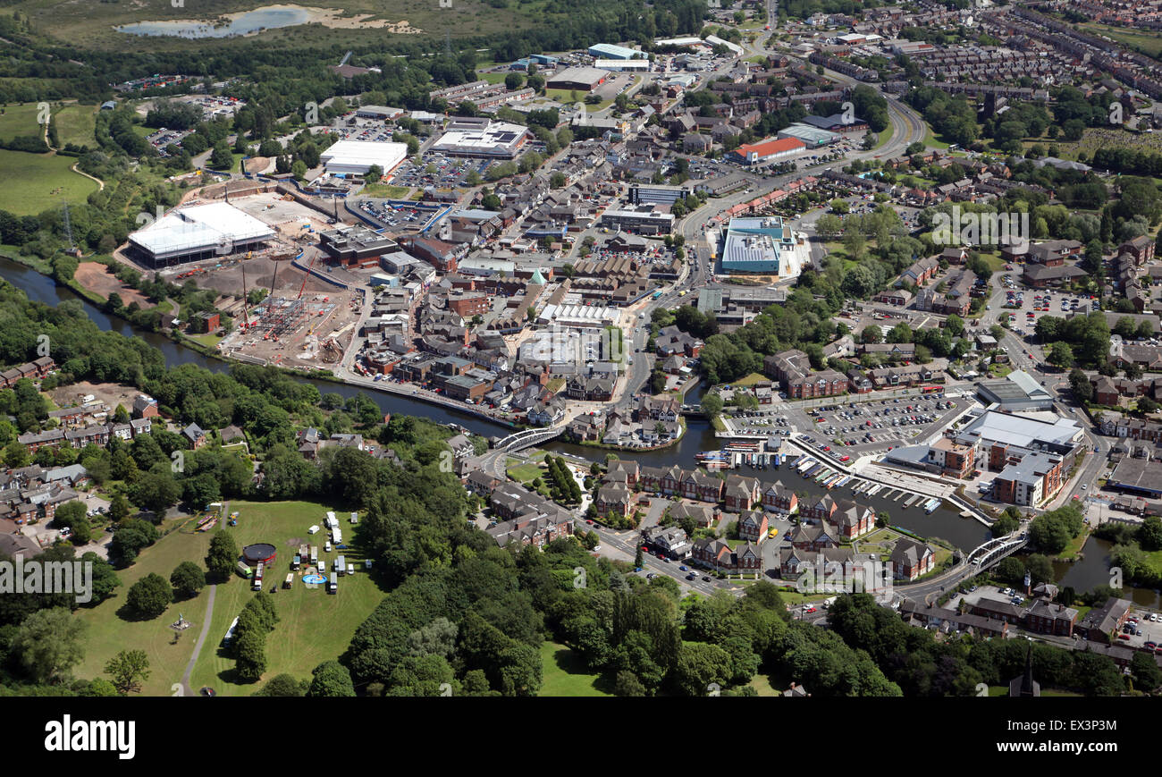 aerial view of the Cheshire town of Northwich, UK Stock Photo