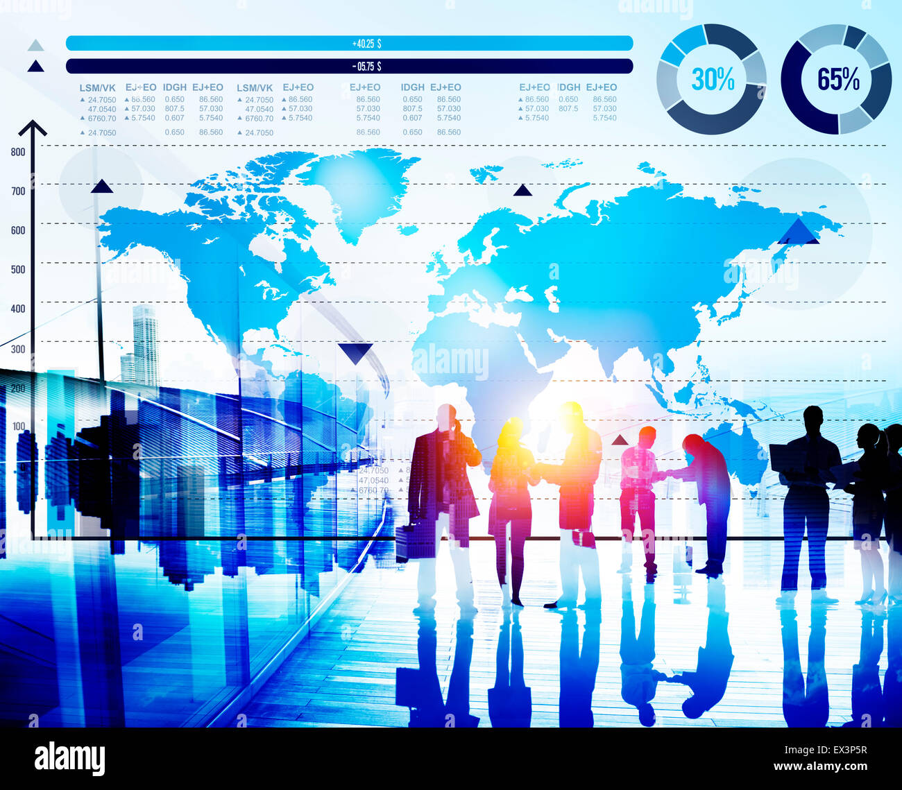 Global Business Graph Growth World Map Concept Stock Photo