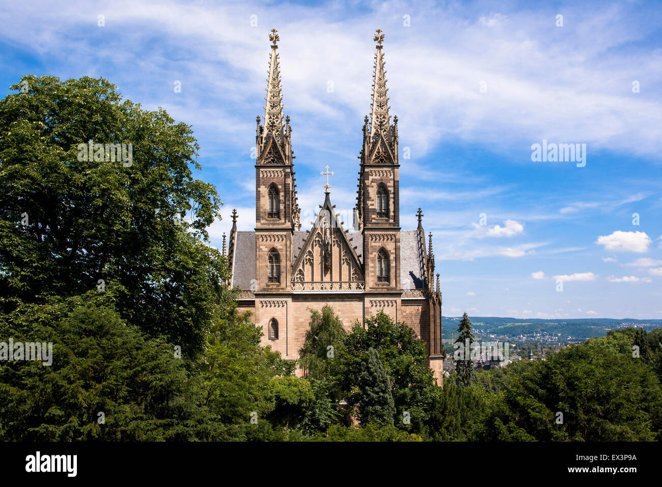 Europe, Germany, Rhineland-Palatinate, Remagen, the Apollinaris church on the Apollinaris hill.  Europa, Deutschland, Rheinland- Stock Photo
