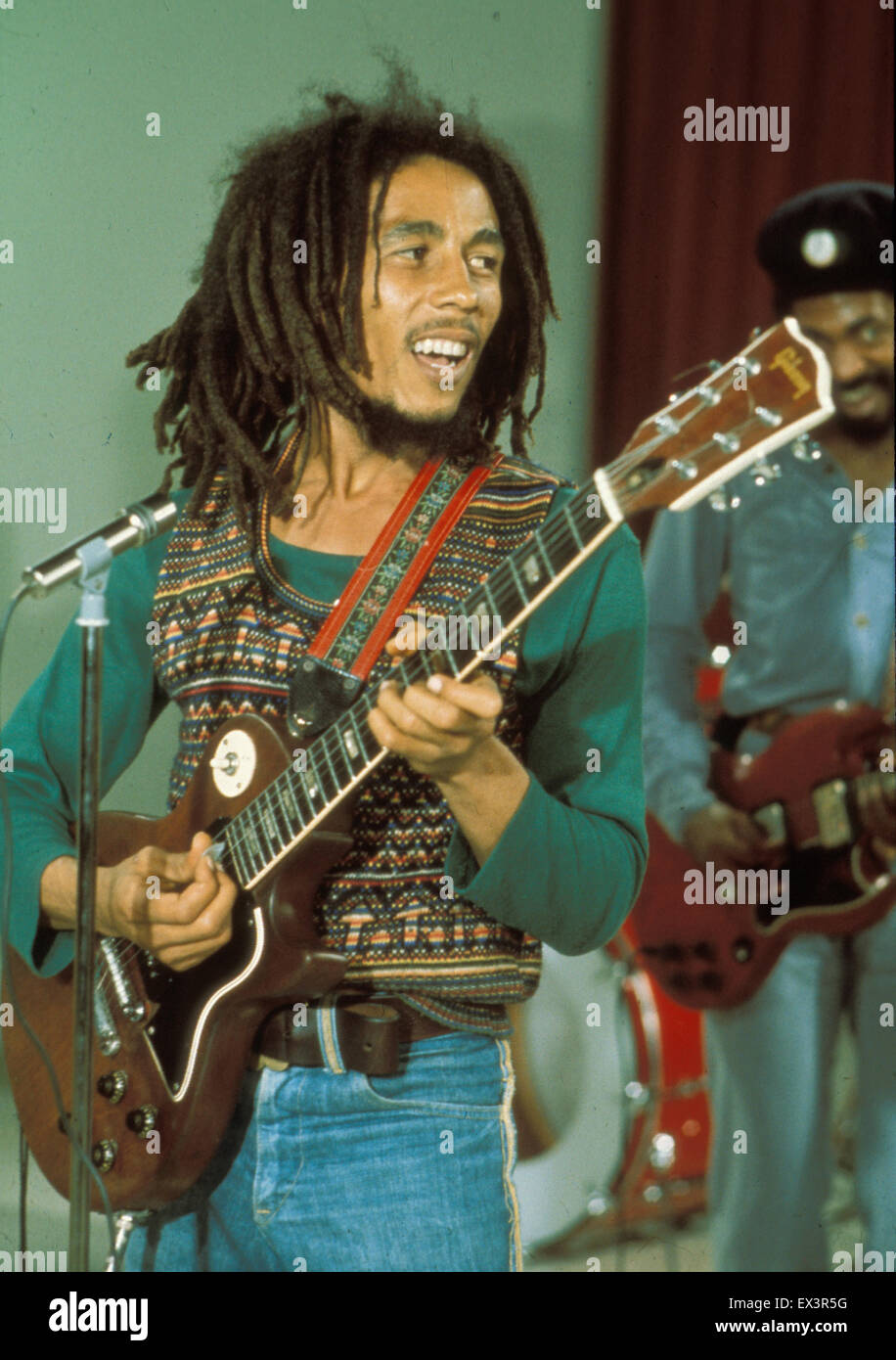 BOB MARLEY (1945-1981) Jamaican reggae musician in 1980. Photo van