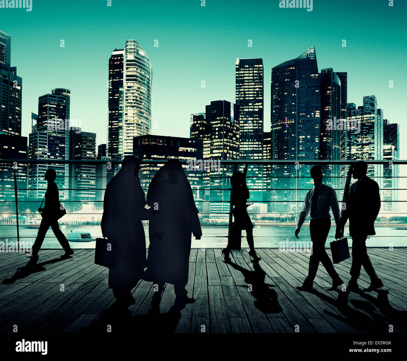 Business People Global Commuter Walking City Concept Stock Photo - Alamy