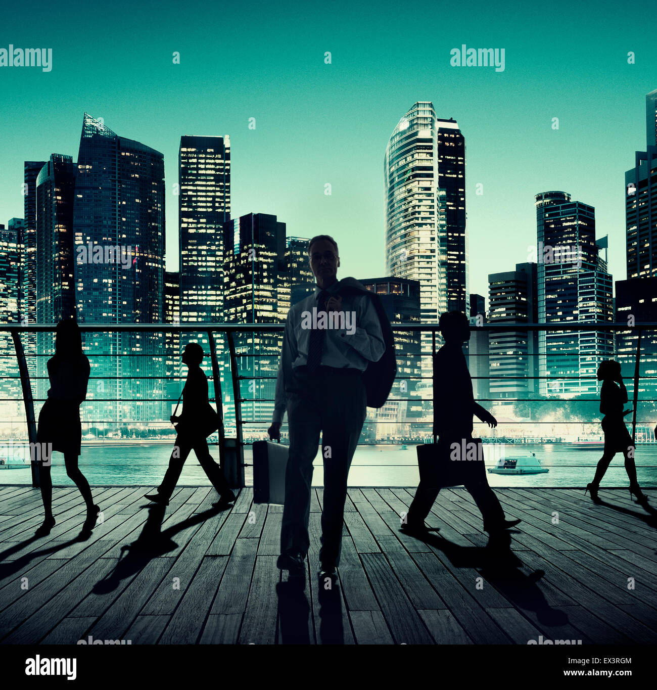 Business People Global Commuter Walking City Concept Stock Photo - Alamy