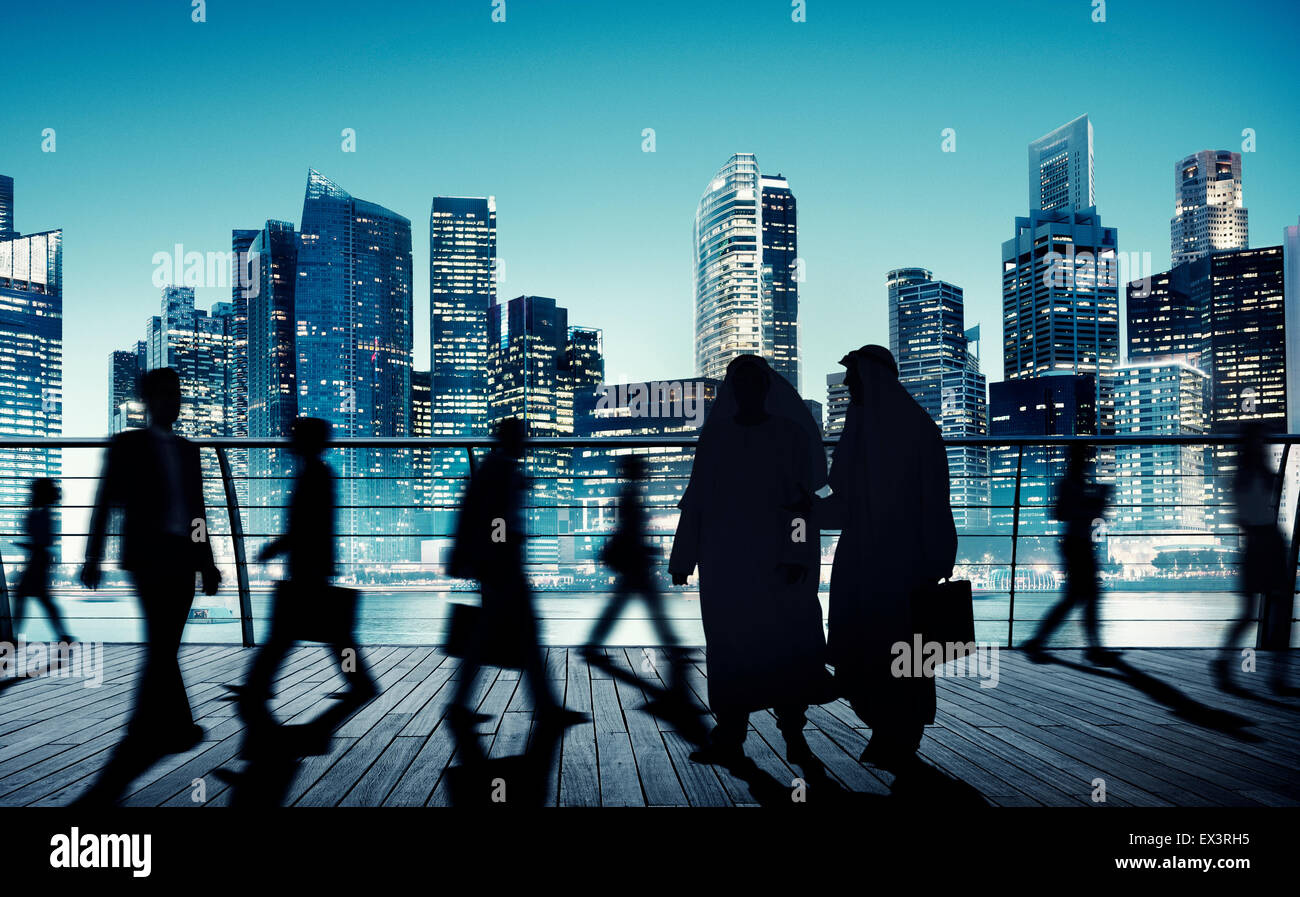 Business People Global Commuter Walking City Concept Stock Photo - Alamy