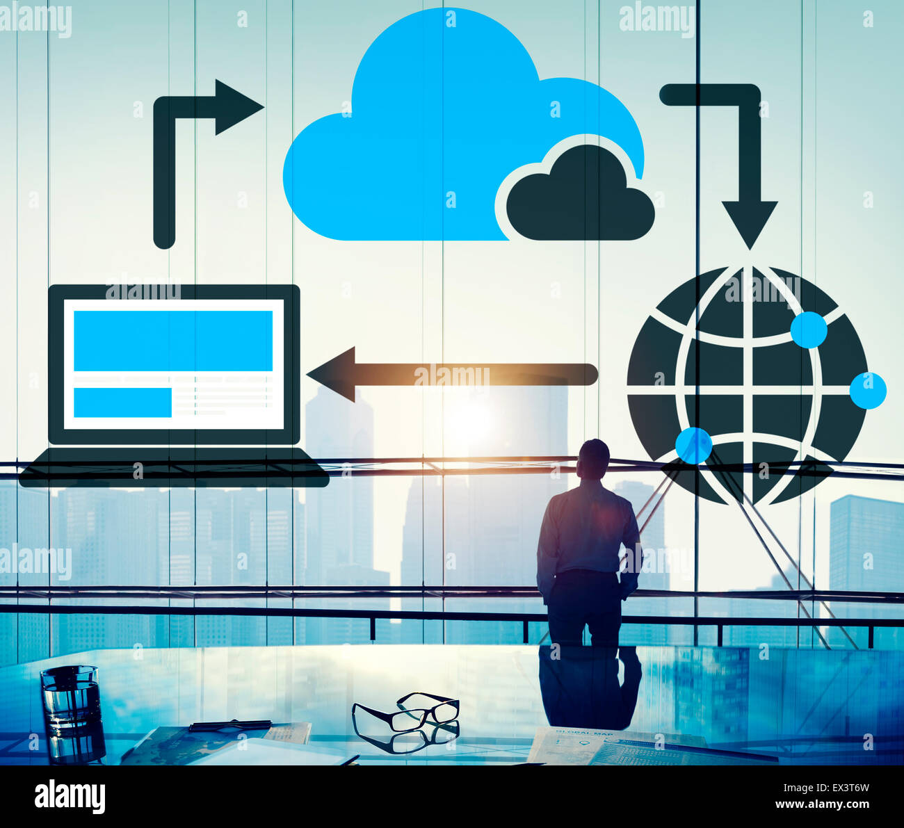 Cloud Computing Data Information Network Concept Stock Photo - Alamy