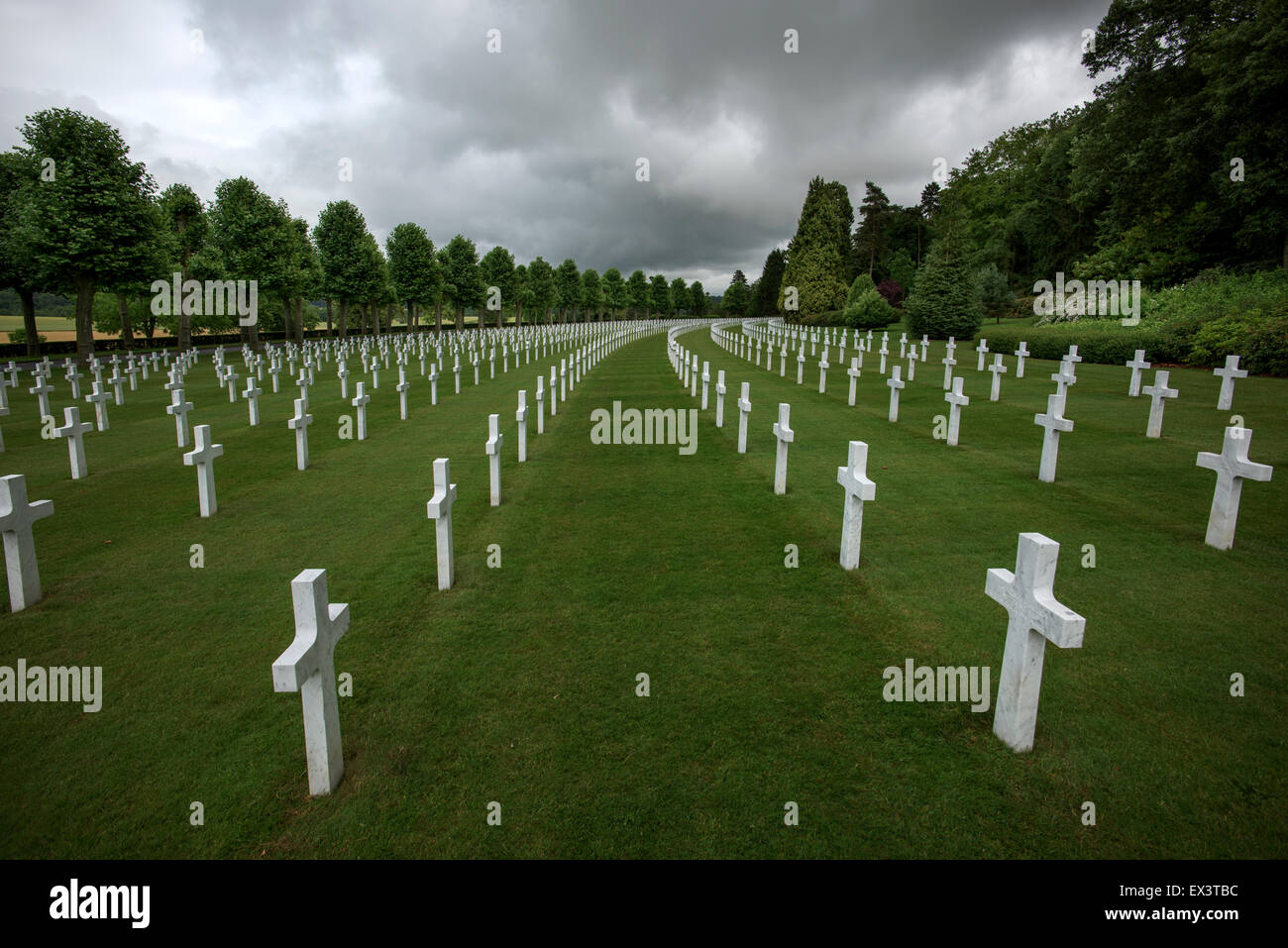 Aisne-Marne American Cemetery and Memorial, a WWI cemetery in Belleau, France. June 2015 Stock Photo