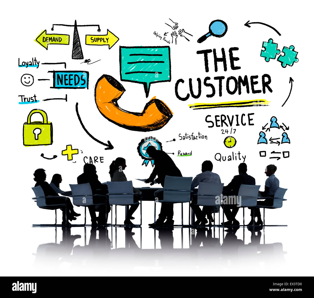 The Customer Service Target Market Support Assistance Concept Stock Photo