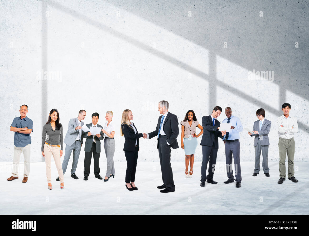 Business People Handshake Greeting Agreement Corporate Concept Stock Photo