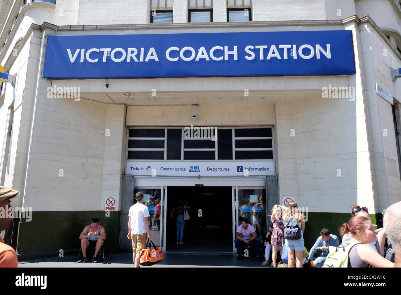 A general view of the entrance of Victoria coach station in central London, UK Stock Photo