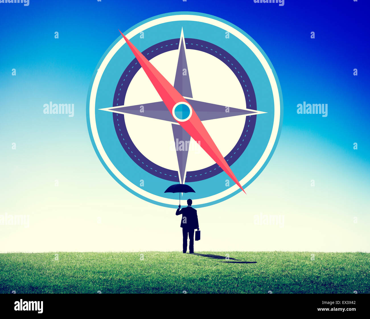 Navigation Compass Direction Exploration Guide Journey Concept Stock