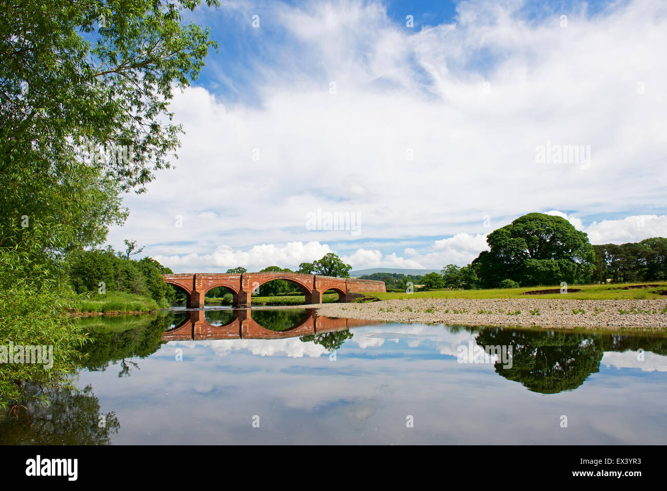 Bridge over the River Eden near Lazonby, Eden Valley, Cumbria, England UK Stock Photo