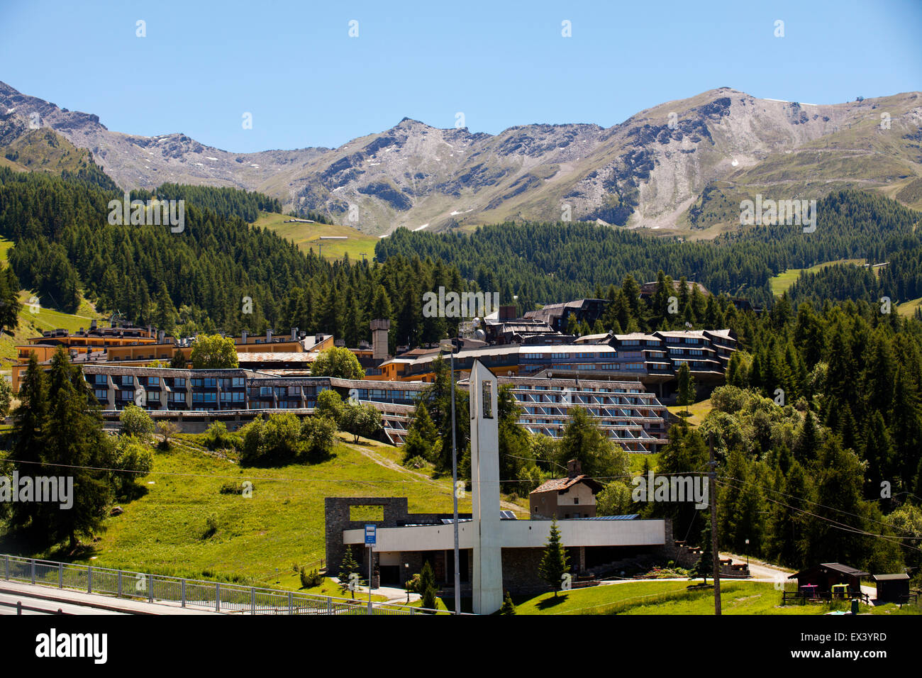 Valtur village in Pila, Aosta, Valle d'Aosta, Italy Stock Photo - Alamy