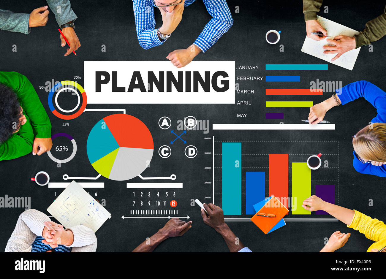 Business Group Planning Strategy Brainstorming Discussion Concept Stock