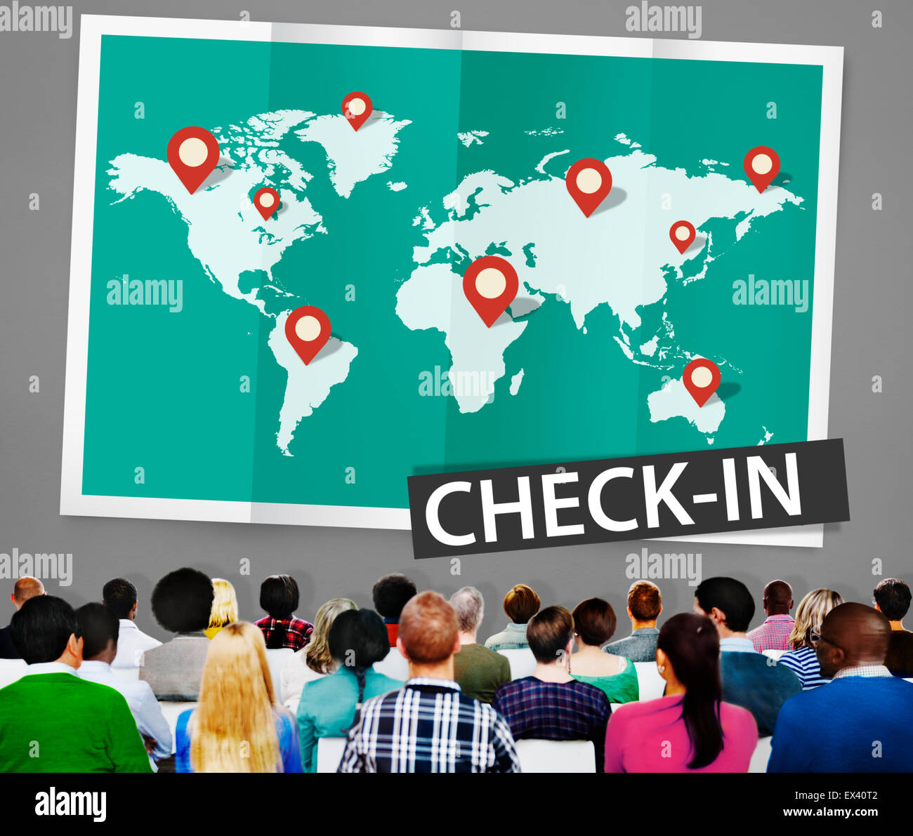 Check In Cartography Location Spot Travel World Global Concept Stock Photo
