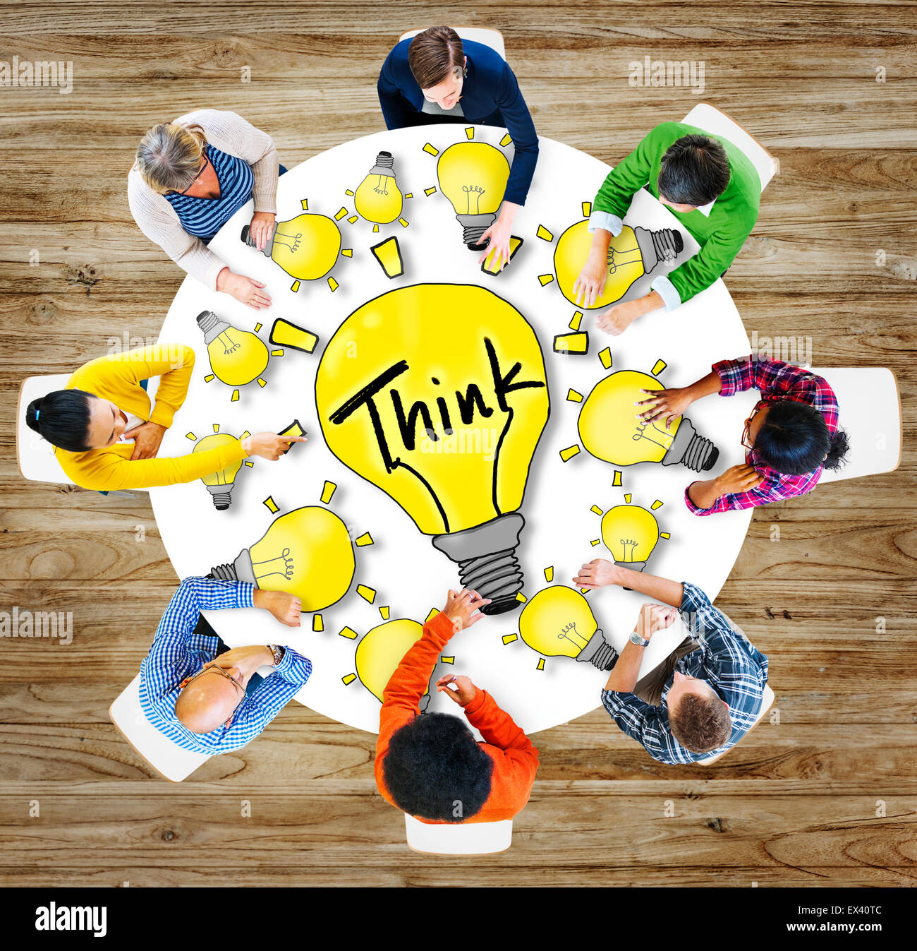 Aerial View People Ideas Innovation Motivation Think Concepts Stock Photo