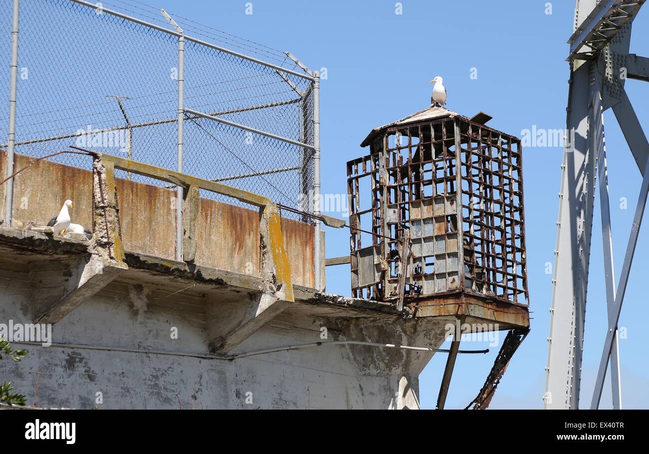 Former US federal prison, Alcatraz Island  in San Francisco Bay now a National Historic Landmark. Stock Photo