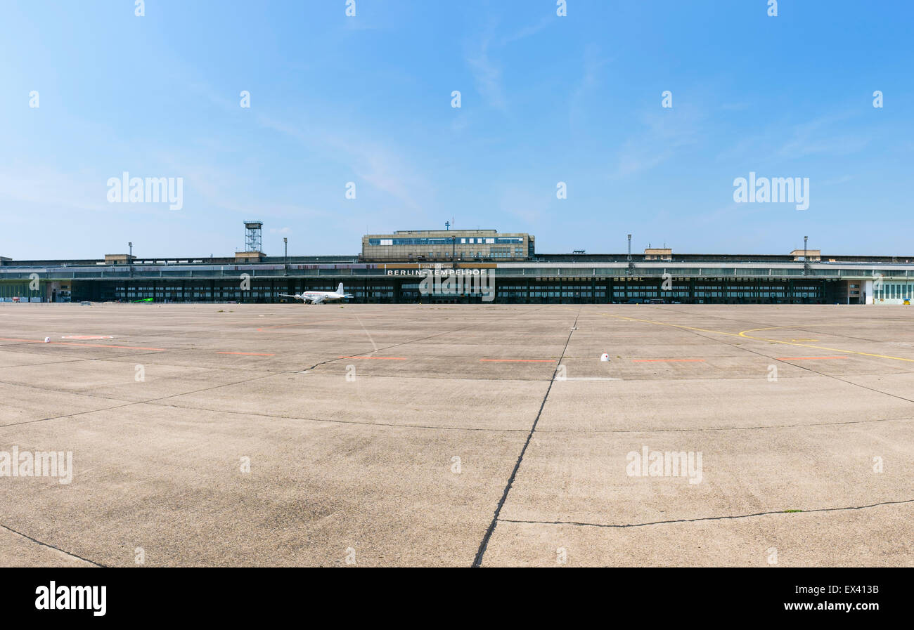 View of former airport at Tempelhof in Berlin Germany Stock Photo