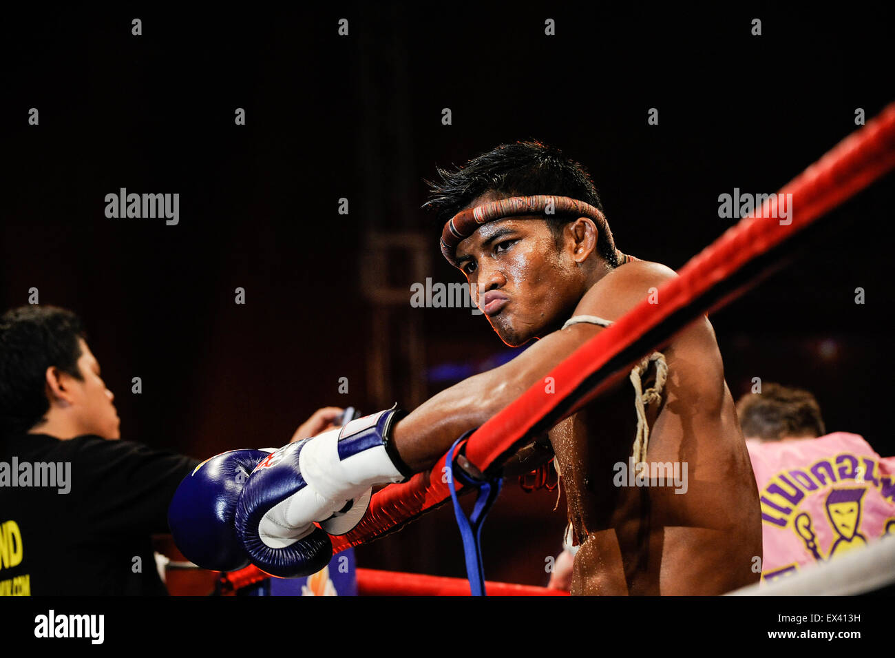 Muay Thai Kickboxer pre fight Stock Photo