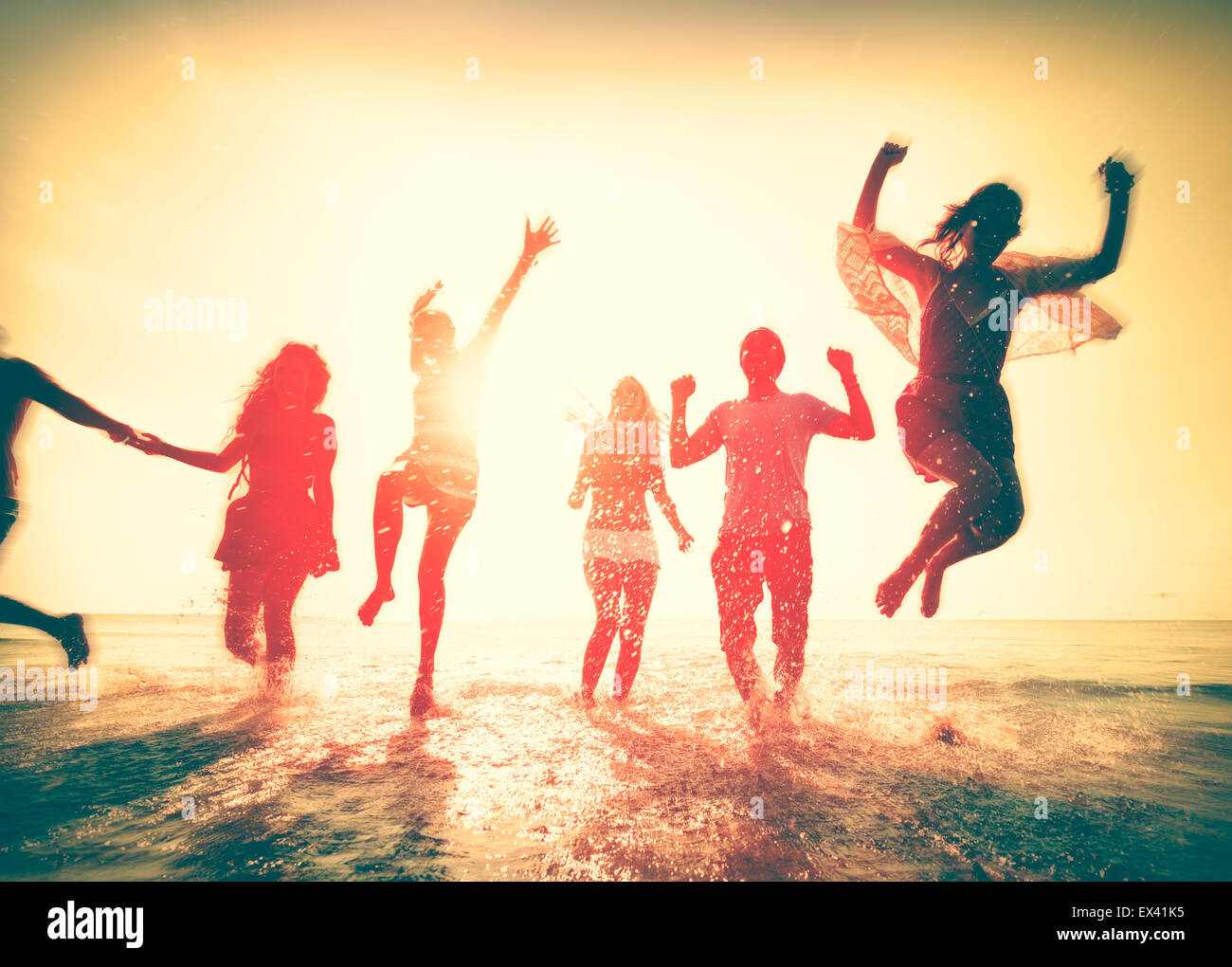 Friendship Freedom Beach Summer Holiday Concept Stock Photo