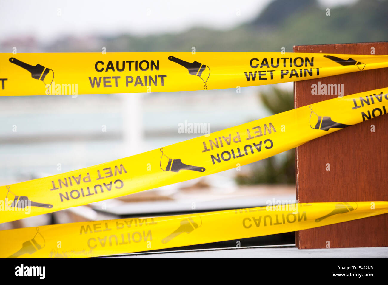 caution wet paint tape Stock Photo Alamy