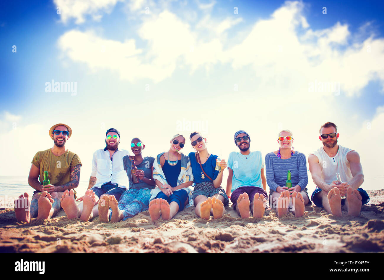 Friends Beach Vacation Party Chilling Concept Stock Photo
