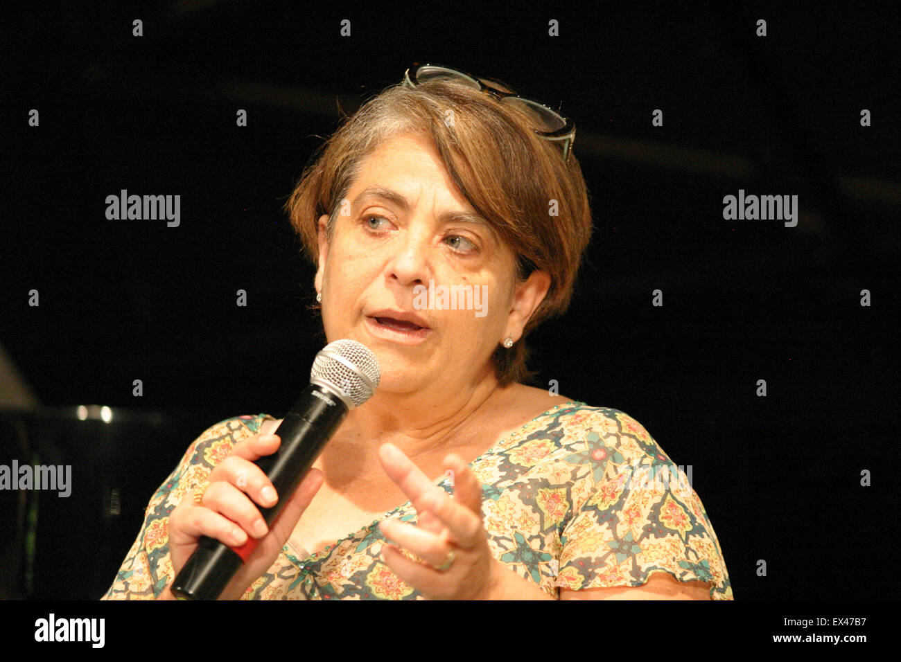 Somma Vesuviana, Italy. 06th July, 2015. Nunzia Schiano during the press conference of Summarte. Credit:  Salvatore Esposito/Pacific Press/Alamy Live News Stock Photo