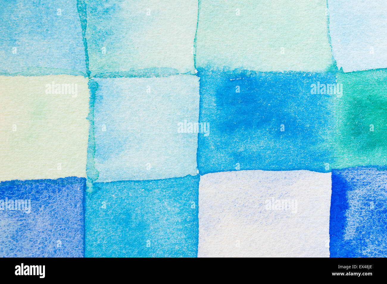 blue squares watercolors on textured paper abstract graphic design