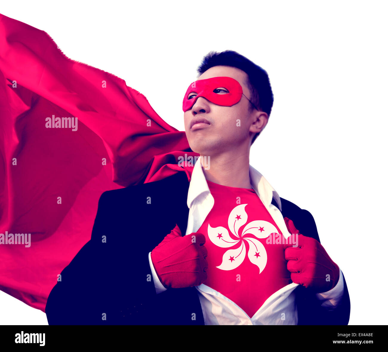 Superhero Businessman Hong Kong Isolated Concept Stock Photo