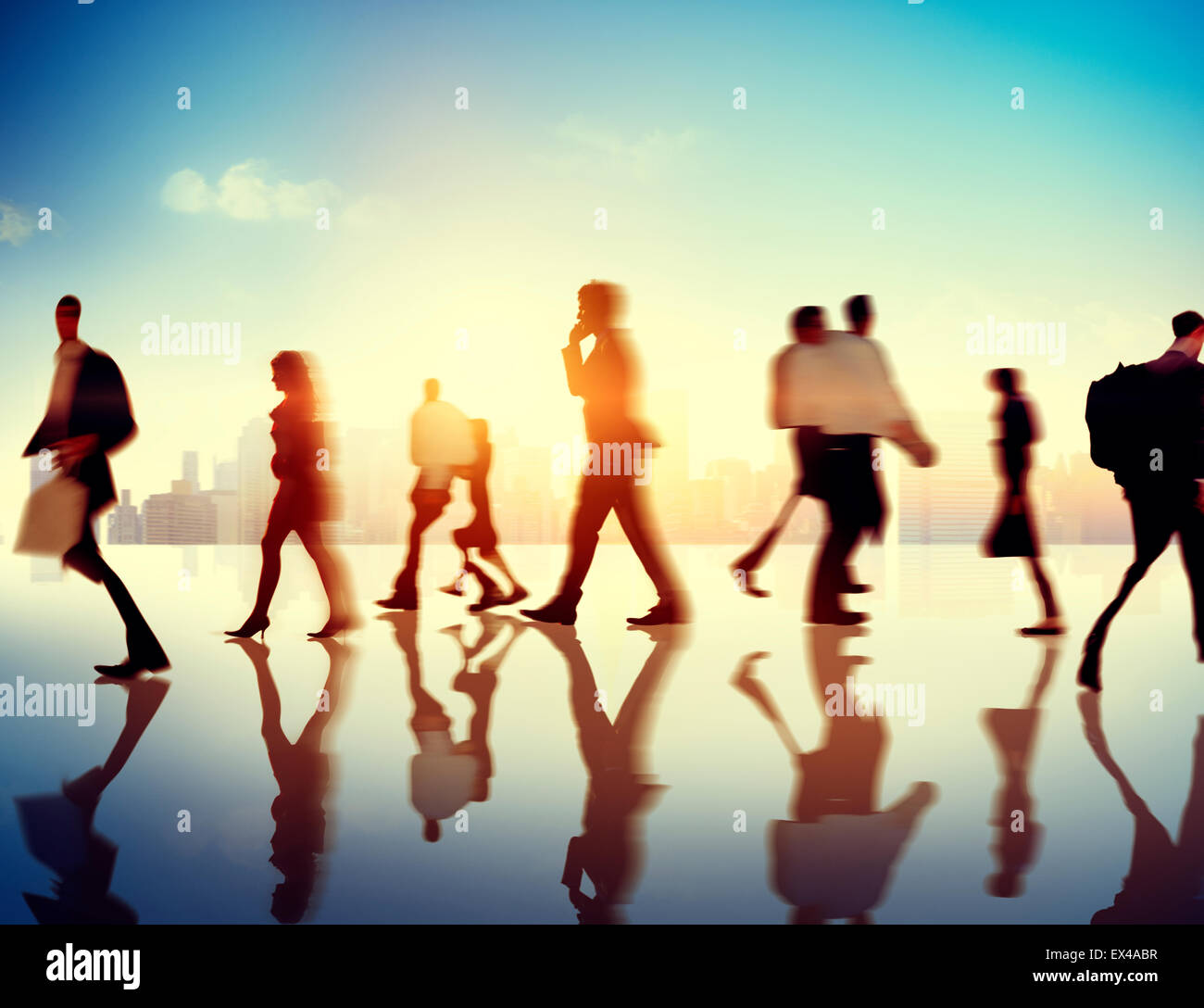 Business People Rush Hour Walking Commuting City Concept Stock Photo ...