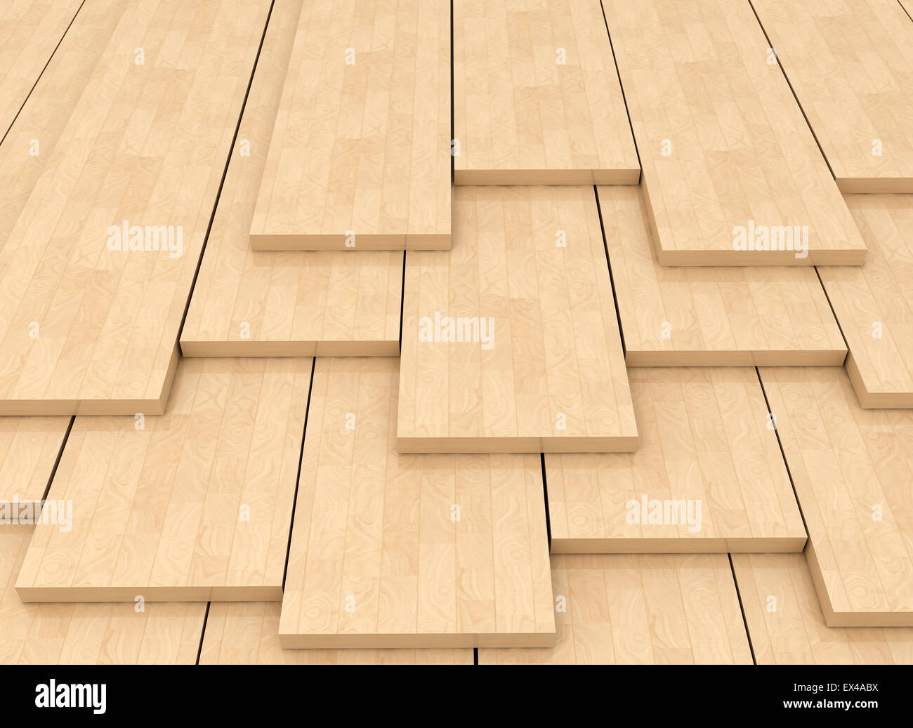 Pile of wooden planks, close-up Stock Photo