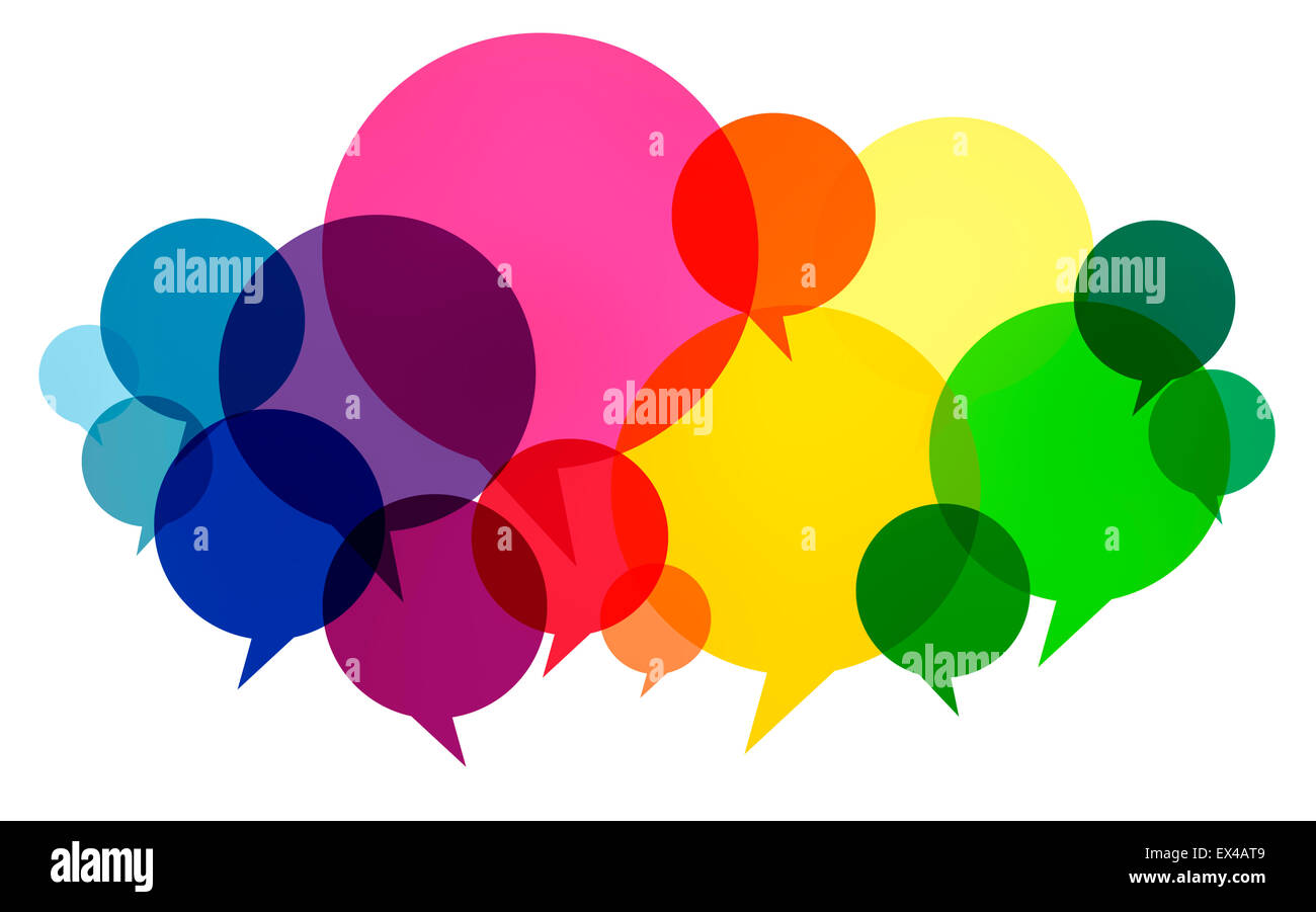 Speech Bubbles Colorful Communication Thoughts Talking Concept Stock Photo
