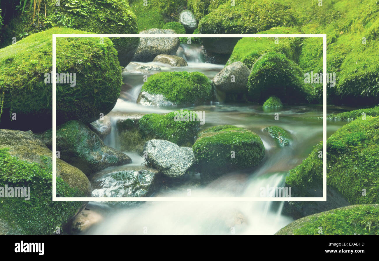 Cascading Waterfall Cascading Atmosphere Greenery Concept Stock Photo