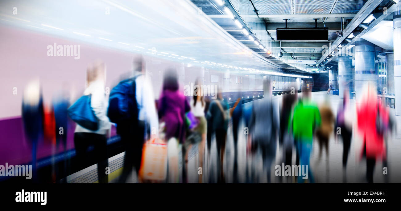 Casual People Rush Hour Walking Commuting City Concept Stock Photo - Alamy