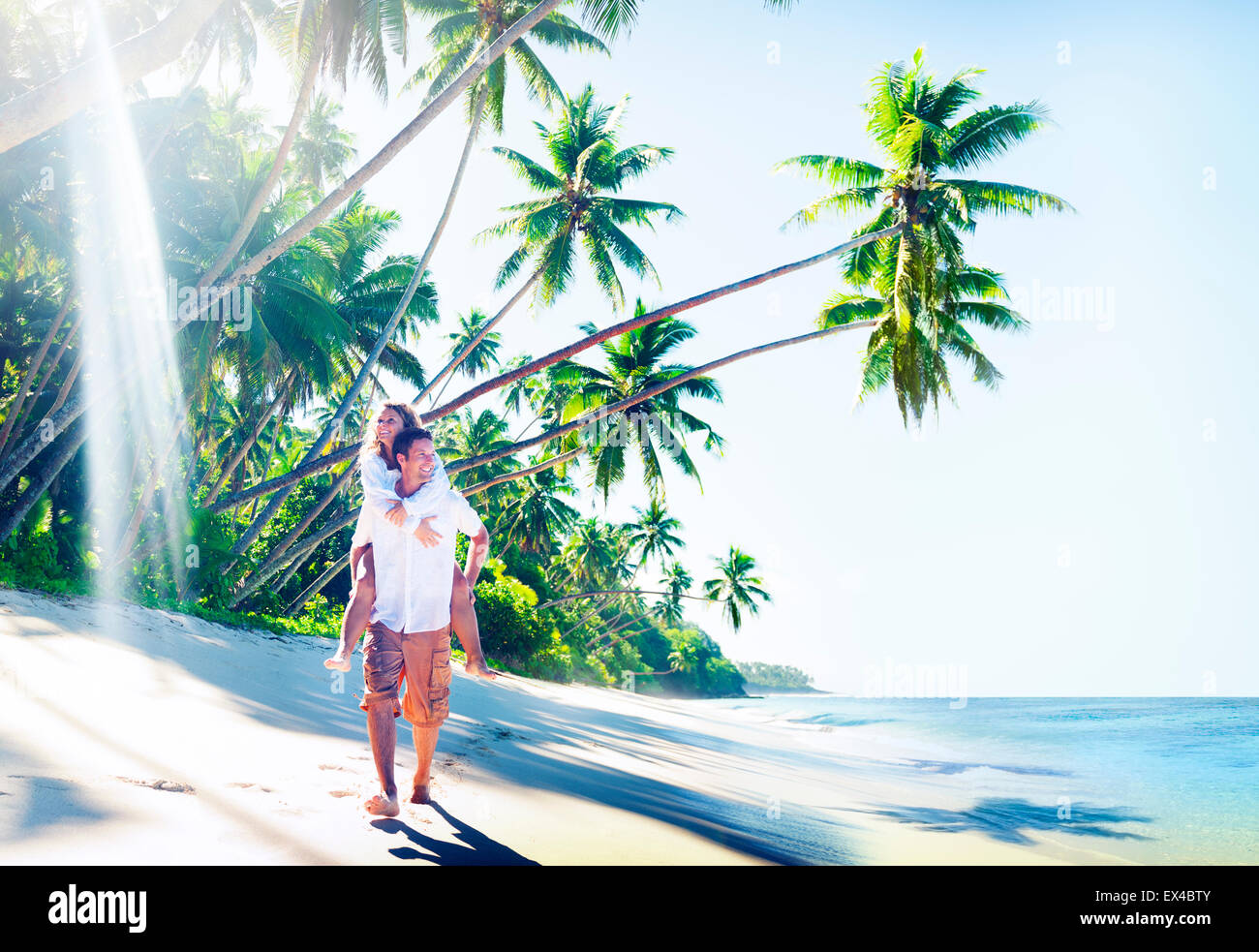 Couple Honeymoon Tropical Beach Romantic Concept Stock Photo - Alamy