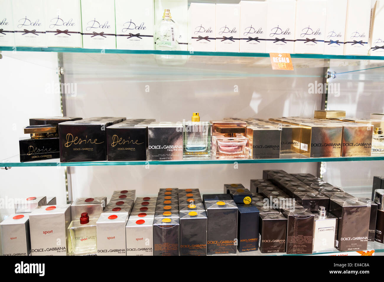 Dolce and Gabbana fragrances perfumes perfume display ladies Eau De